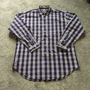 Polo Ralph Lauren Lowell Sport Button Up Shirt Mens Size Large Blue Plaid Casual